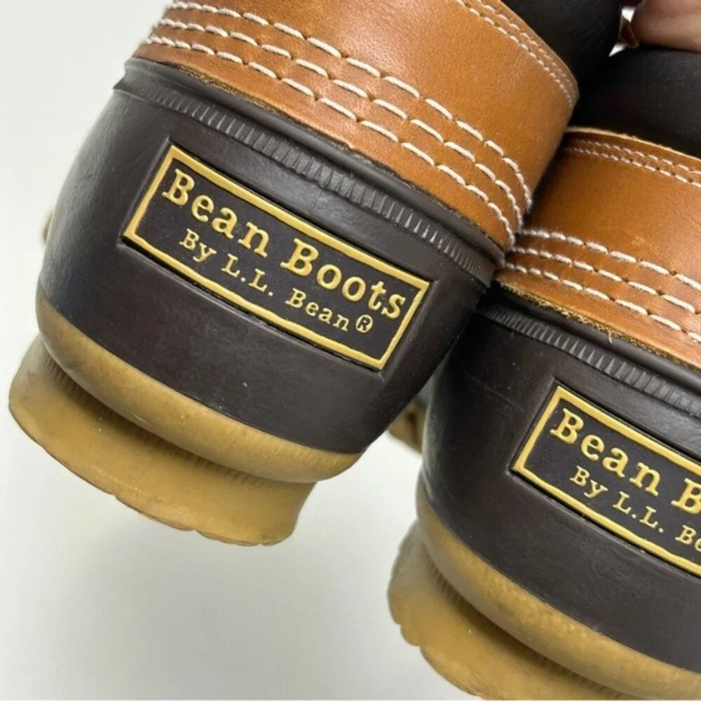 LL Bean Leather Unlined Gumshoe Low Ankle Duck Boots Size 7 N rain